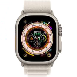 Apple Watch Ultra (2022) GPS + Cellular 49 mm - Titanium Natural Titanium - Alpine loop White