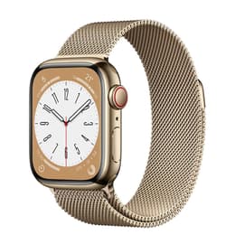 Apple Watch Series 8 (2022) GPS + Cellular 41 mm - Stainless steel Gold - Milanese loop Gold