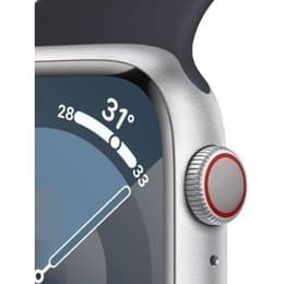Apple Watch Series 9 (2023) GPS 41 mm - Aluminium Silver - Sport band Black