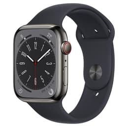 Apple Watch Series 8 (2022) GPS + Cellular 45 mm - Stainless steel Graphite - Sport band Black