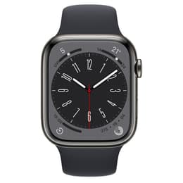 Apple Watch Series 8 (2022) GPS + Cellular 45 mm - Stainless steel Graphite - Sport band Black