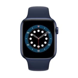 Apple Watch (6th gen) 2020 GPS + Cellular 44 - Stainless steel Blue - Sport band White