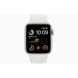 Apple Watch Series SE 2 (2022) GPS 44 mm - Aluminium Silver - Sport band White