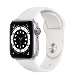 Apple Watch (6th gen) 2020 GPS + Cellular 44 - Aluminium Silver - Sport band White