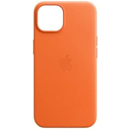 Apple Leather case iPhone 14 Plus - Magsafe - Leather Orange