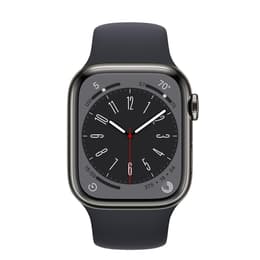 Apple Watch Series 8 (2022) GPS + Cellular 41 mm - Stainless steel Graphite - Sport band Black