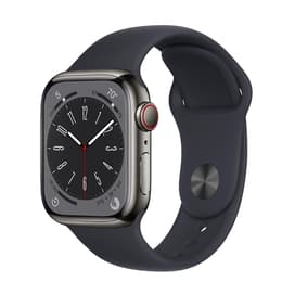 Apple Watch Series 8 (2022) GPS + Cellular 41 mm - Stainless steel Graphite - Sport band Black