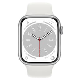 Apple Watch Series 8 (2022) GPS + Cellular 45 mm - Aluminium Silver - Sport band White