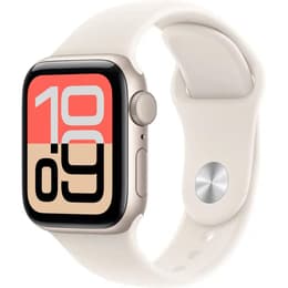 Apple Watch (2025) GPS + Cellular 44 mm - Aluminium Starlight - Sport band White