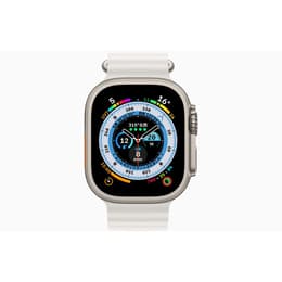 Apple Watch Ultra (2022) GPS + Cellular 49 mm - Titanium Natural Titanium - Ocean band White