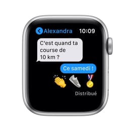 Apple Watch Series 6 (2020) GPS 44 mm - Aluminium Silver - Sport band Black