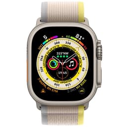 Apple Watch Ultra (2022) GPS + Cellular 49 mm - Titanium Natural Titanium - Trail loop Yellow